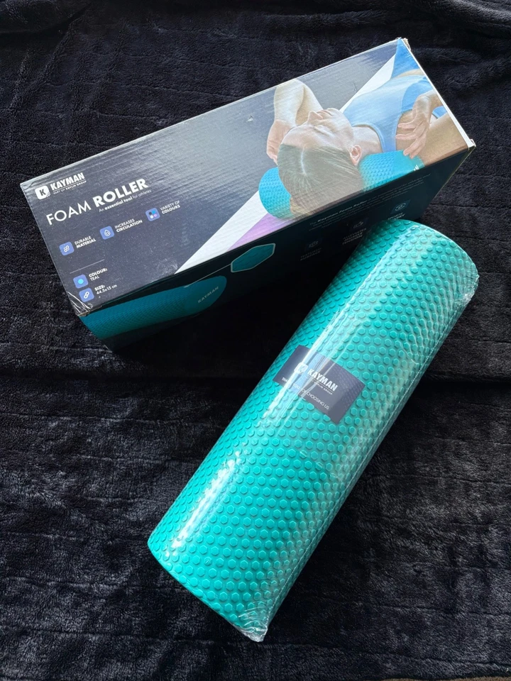 ☆ KAYMAN FOAM SPORTS MASSAGE ROLLER ☆ Teal - 44.5cm x 15cm - BRAND NEW! - image 1 of 1