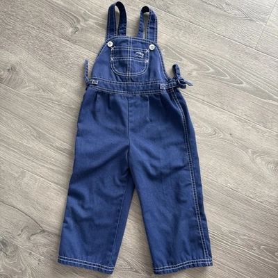 Vintage Izod Lacoste Overalls Toddler Size 3T Blue cotton poly blend - Image 1 of 4
