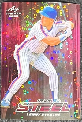 2023 LEAF TRINITY LENNY DYKSTRA ROSA DISCO FERRO AÇO PRIZM #1/1 PRÉ-PRODUÇÃO - Imagem 1 de 2