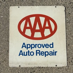 Vintage AAA Approved Auto Repair double sided metal sign 26”x24” - Picture 1 of 14