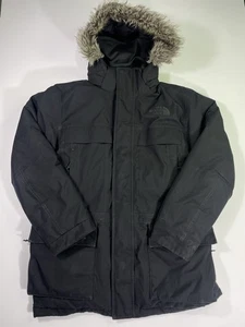 The North Face McMurdo Parka Uomo L Nero Ecopelle Cappuccio Piumino d'oca HyVent Cappotto Giacca - Foto 1 di 15