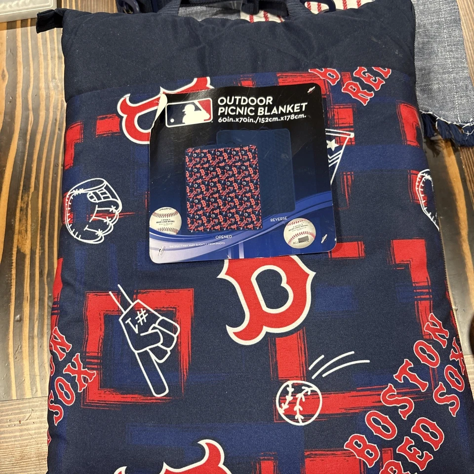 Boston Red Sox 60x70" Outdoor Picnic Blanket Officially Licensed MLB (1D) - Image 1 of 1