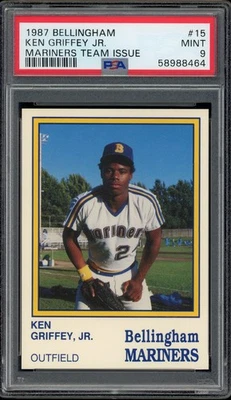 Bellingham Mariners #15 1987 Ken Griffey Jr. Jr PSA 9 como nuevo novato radiocontrol Foto 1 de 2