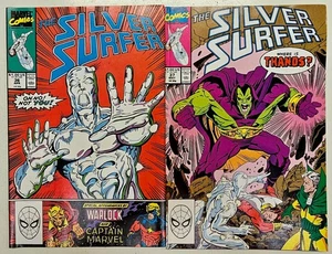 Copper Age Marvel Comics Silver Surfer 2 Key Issues 36 37 High Grade FN - Picture 1 of 1