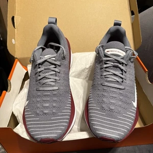 Nike React x Infinity Run 4 Men's Running Shoes Men’s Size 10.5 Cool Grey Maroon - Picture 1 of 7
