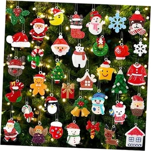 YUJUN Mini Resin Ornamente Set - Christbaumschmuck, klein 36 Teile - Bild 1 von 8