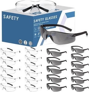 24 Pack Bulk Safety Glasses Clear Lens ANSI Z87.1 One Size, 118-24pc Mixed  - Picture 1 of 9