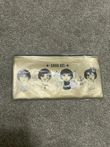 Anna Sui Multi Bolsa Dorado Novedad Cosmética Lápiz Maquillaje Estuche de Viaje Bolso Japón - Imagen 1 de 5