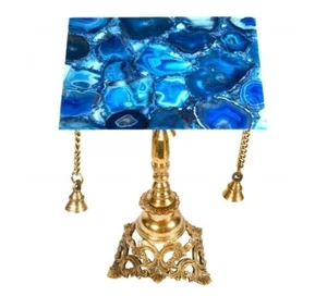 18"x12" Blue Agate Table Top, Agate Coffee Table, Agate Side & End Table Gifts - Picture 1 of 5