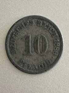1888 German Empire 10 Pfennig Germany KM# 4 Copper-Nickel Coin - Picture 1 of 2