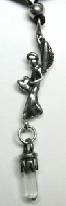 Angel pendant - Angel of Giving with clear crystal - Picture 1 of 2