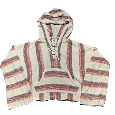 Billabong Baja Hoodie Womens Large Multicolor Pullover Striped Relaxed Fit Beach - Image 1 of 4