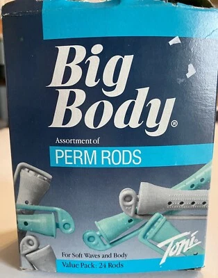 Toni Big Body Curver Hair Curlers Rollers 24 Perm Rods Vintage 1990s Grey Aqua - Image 1 of 4