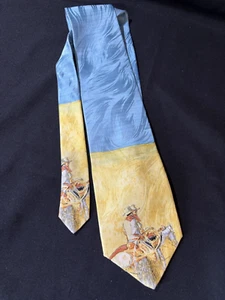 SELTENE Rockmount Ranch Wear Seidenkrawatte Vintage USA limitierte Auflage #457 Denver Cowboy - Bild 1 von 6