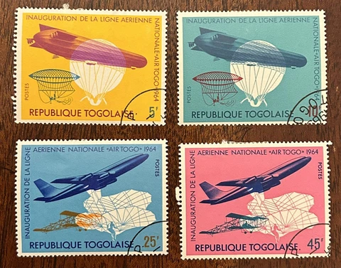 Togo: 1964 Complete set of 4 used, SC# 496-499 Aviation. Lot # 03-072410 Cover