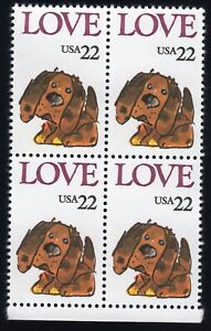 Scott #2202 Puppy Love Block of 4 Stamps - MNH