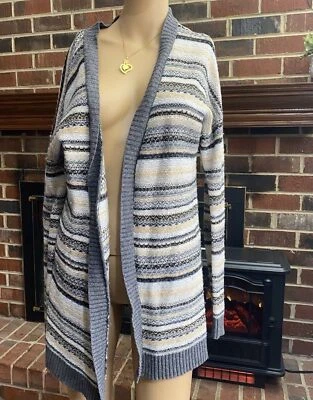 Cárdigan para mujer Merona gris camel blanco negro reverso frente abierto 10 % lana talla L Foto 1 de 4