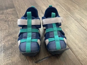babyGap toddler 7/8 Navy-green-gray synthetic fisherman style sandals - Picture 1 of 5