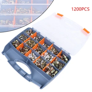 Nuovo 1200 pz set dadi rivetto in acciaio scatola assortimento dadi rivetto ciechi kit dadi rivetto - Foto 1 di 7