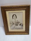 Antique Framed Picture Of Lady Sitting (1880-1900?)