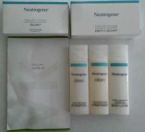 Neutrogena travel Shampoo, Conditioner, Lotion, Vanity Kit, 2 Soaps NEW Free S&H - Picture 1 of 2