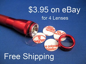 AA Mini Maglite Shatterproof Crystal Clear Lens (4 lenses) $3.95 FREE SHIPPING - Picture 1 of 2