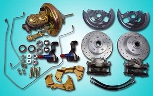 Chevrolet Camaro 1967-1969 kit de conversión de freno de disco delantero eléctrico con líneas duras - Imagen 1 de 8