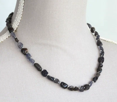 IOLITE NUGGET NECKLACE ~ STERLING SILVER 18" IN LENGTH - Image 1 of 2
