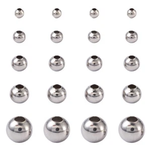 1000pcs 3-8mm Stainless Steel Loose Spacer Beads Hollow Tiny Smooth Rondelle - Picture 1 of 24