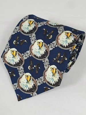 Vestido de seda azul American Bald Eagle patriótico Magestic Eagle para hombre  Foto 1 de 4