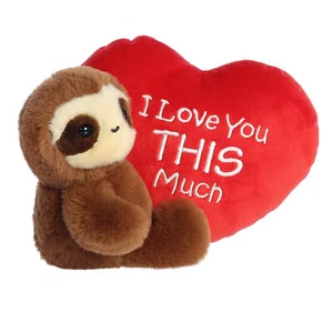 Aurora - Valentine - I Love You This Much - 9" Sloth Heartwarming Stuffed Animal - Picture 1 of 4