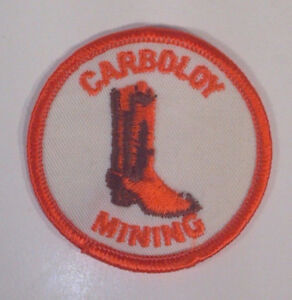 Vintage Carboloy Mining Coal Cowboy Boot 2.5" Patch Badge