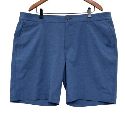 Pantalones Cortos Faherty Para Hombre Todo el Día Chino 9" Azul Frente Plano Poliéster/Algodón/Spandex 42 Foto 1 de 4