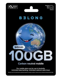 Belong Mobile Prepaid SIM Card $45 Starter Pack - Photo 1 sur 2