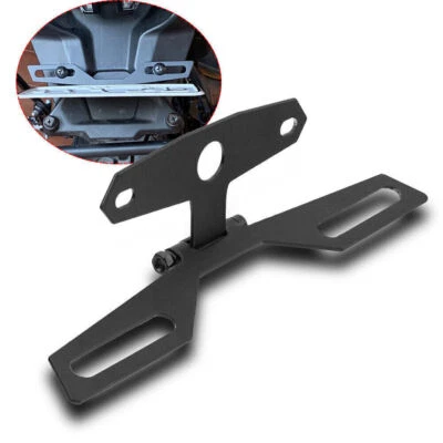 Soporte de matrícula plegable ajustable para motocicleta Soporte de luz trasera para etiqueta Foto 1 de 4