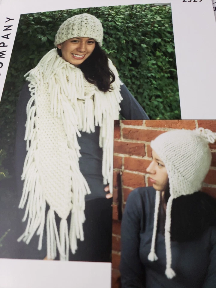  Plymouth Knitting Pattern 2329 Hats & Scarf - Image 1 of 1