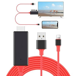 HDMI Mirroring Phone to TV HDTV Adapter AV Cable For iPhone 13 12 11 8 7 6 XR XS - Picture 1 of 16