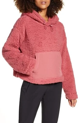 Женская толстовка с капюшоном Zella Cassie Artificial Shearling Fuzzy Цвет розовый Лиловый Размер Large Новая с ценниками - Изображение 1 из 4