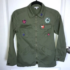 Disney Jacket D-Signed Green Military  Girls M (10/12) Wicked Villains Patches - Picture 1 of 11