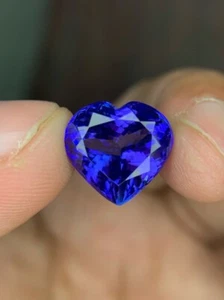 12x12 mm Natürlicher Tansanit Blau Herzform Zertifiziert Selten Lose Edelstein - Bild 1 von 5