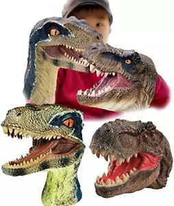 Dinosaur Toys Tyrannosaurus Rex and Blue Velociraptor Hand Puppets Dinosaur Anim - Picture 1 of 12