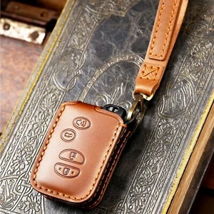 For Toyota Venza 2009-2016 RAV4 2008-2012 Leather Key Fob Cover Case Chain - Picture 1 of 18