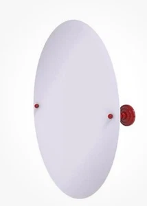 Allied Brass Frameless Oval Tilt Mirror Beveled Edge, Fire Engine Red - Picture 1 of 2