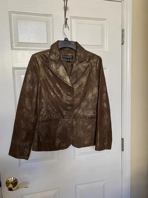 Dialogue Women's Brown Metallic Blazer Jacket XS - Image 1 of 4
