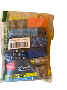Hanes Underwear Boys Medium 10/12 Boxer Briefs Lightweight 6 Pairs X-Temp - Picture 1 of 3