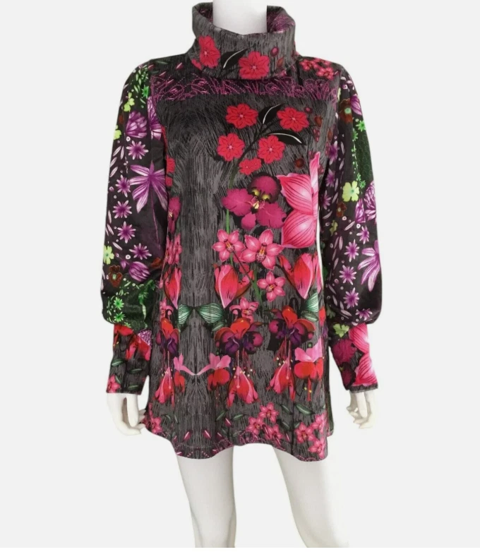 Vestido Custo Barcelona talla 4 Terciopelo Cuello Alto Terciopelo Y2K Bosque Hada Capricho Foto 1 de 4