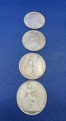 Monedas 4 Diff George BRONCE Pennies, 1920, 1944, 1961, 1967 Foto 1 de 4