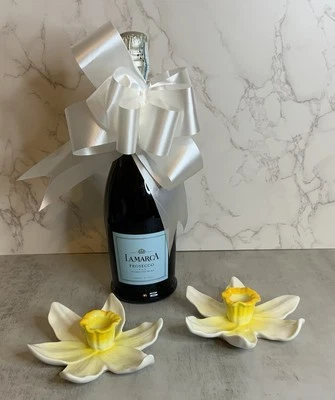 Daffodil Candle Holders Cynthia Rowley Set Of 2 Ceramic 6” - Image 1 of 4