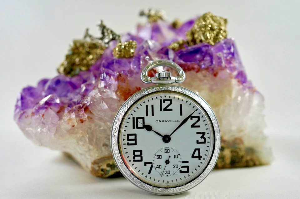 Bulova Caravelle 16OC 17 Jewels 50mm UT 6497 Swiss pocket watch Runs - Image 1 of 4