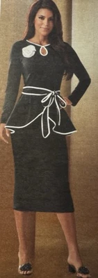 Size XL Midnight Velvet BLACK WHITE Formal Wedding Church Melany Skirt Suit Set - Image 1 of 4